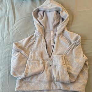 lululemon crop scuba Gray Hoodie Jacket